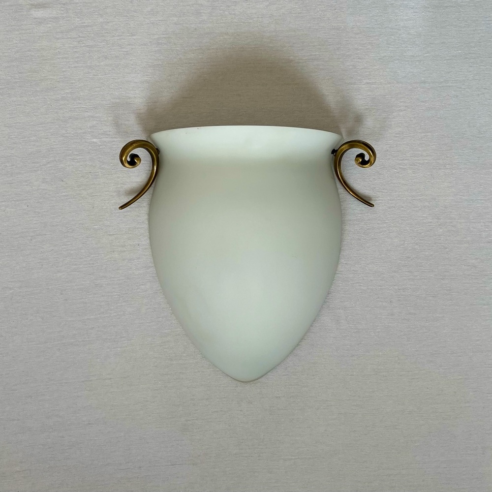 White glass wall sconce